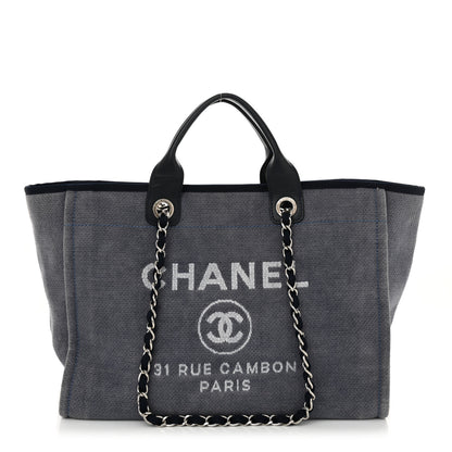 Chanel Canvas Deauville Large Tote Denim Blue 1 of 14