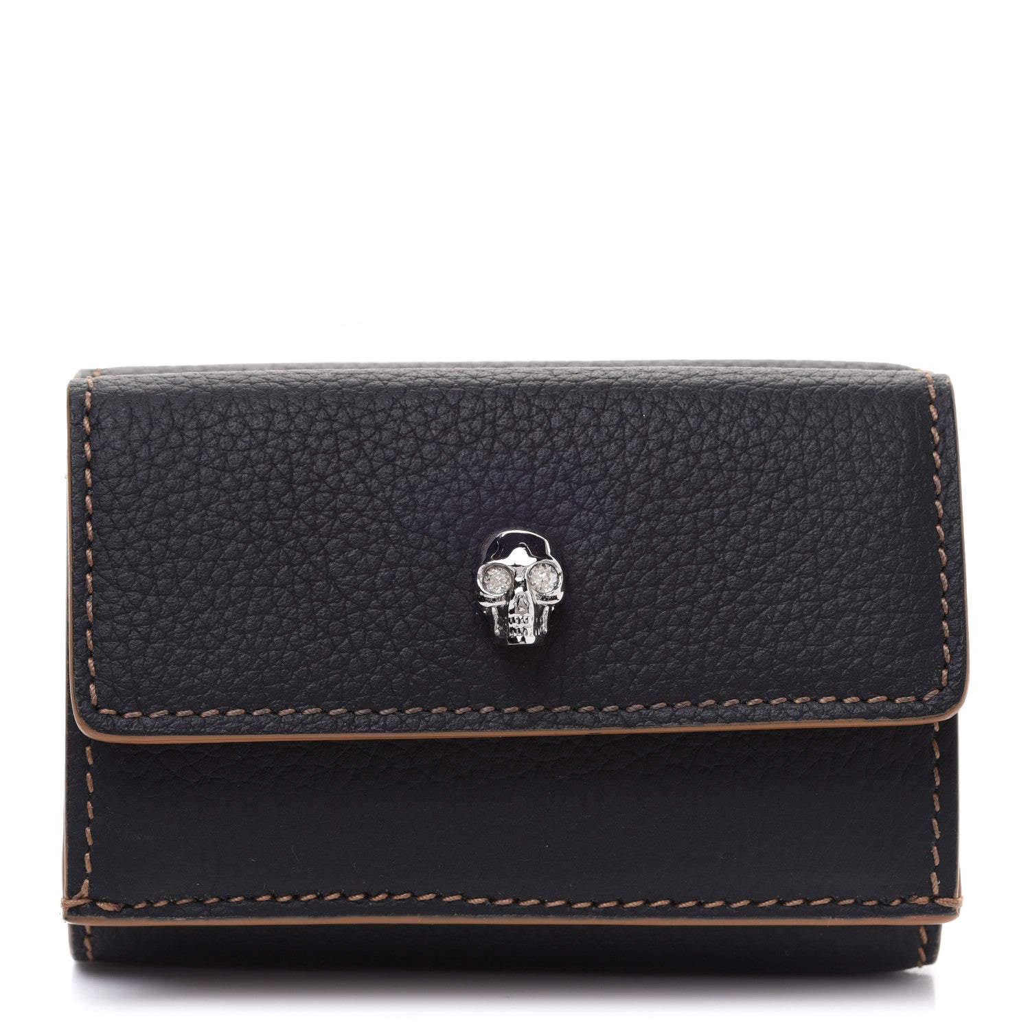 Alexander McQueen Calfskin Skull Short Flap Wallet 1 of 9
