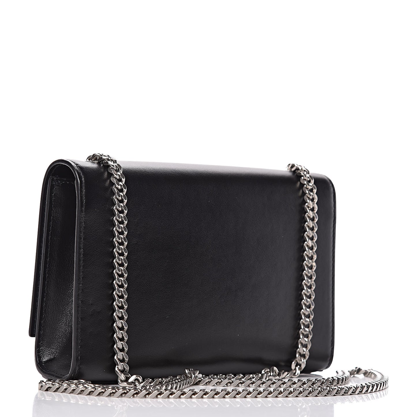 Smooth Calfskin Heart Studded Small Monogram Kate Satchel Black