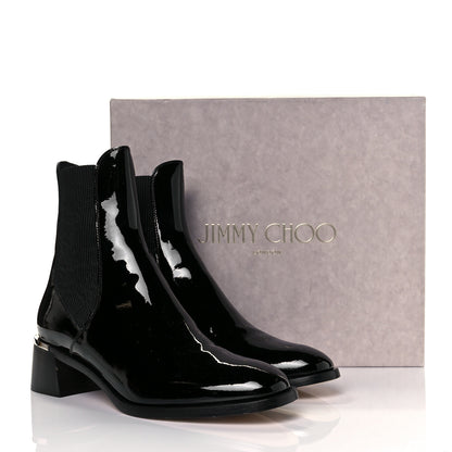 Jimmy Choo Shiny Nappa Rourke 45 Ankle Boots 41 Black 8 of 8
