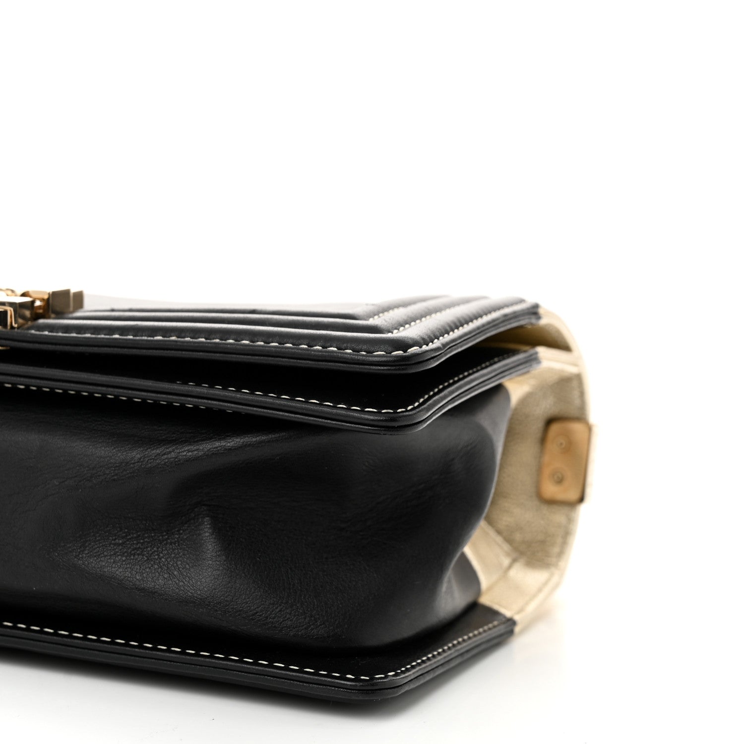 Chanel Metallic Goatskin Calfskin Medium Boy Flap Gold Black 10 of 10