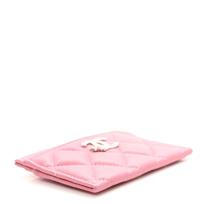 Chanel Lambskin Quilted Crystal Star Card Holder Pink 5 of 10