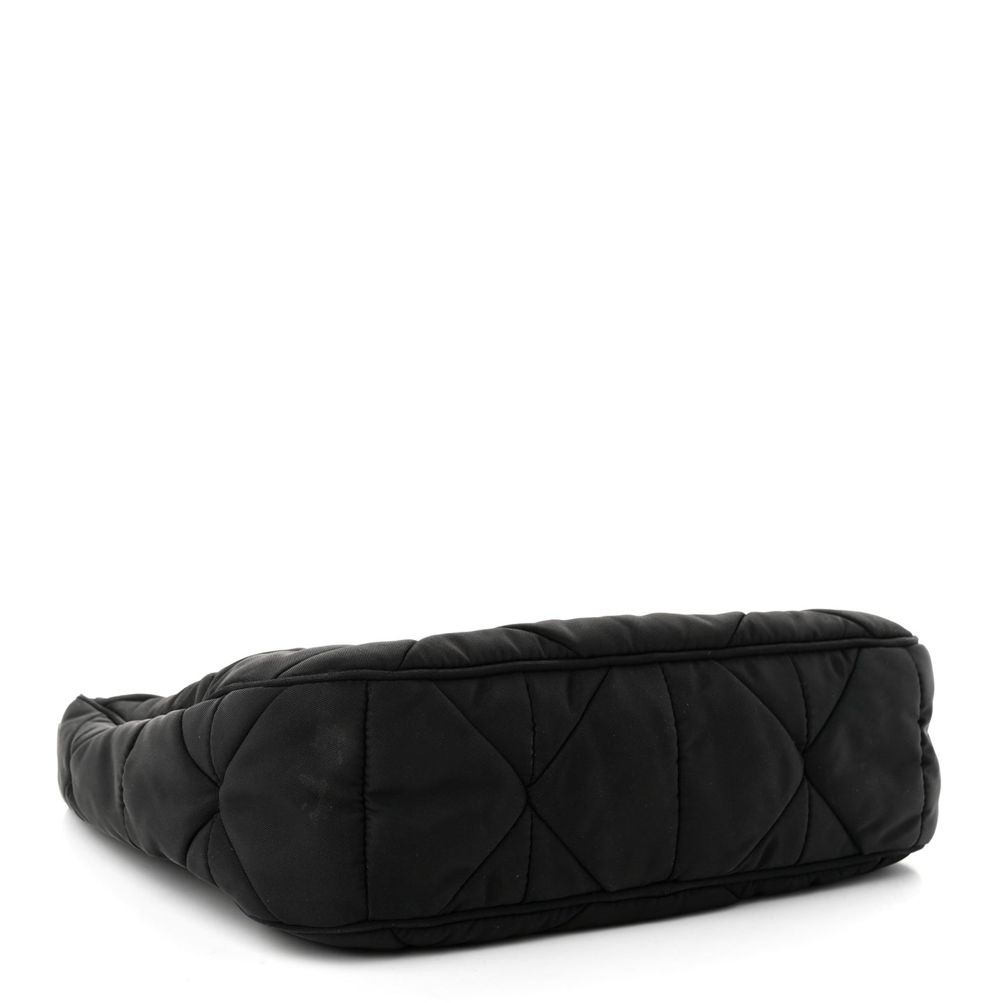 Re-Nylon Triangle Padded Patchwork Shoulder Bag Black