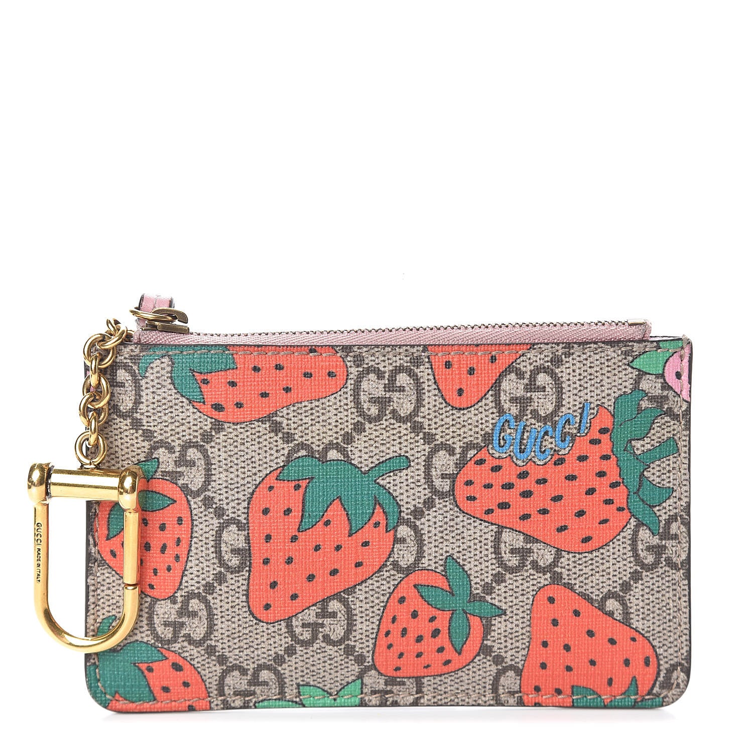 Gucci GG Supreme Monogram Strawberry Key Case 1 of 8
