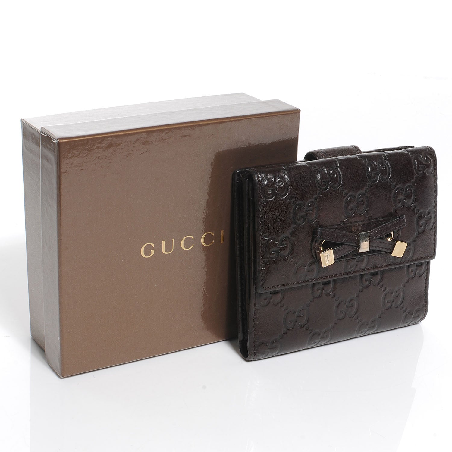 Gucci Guccissima Princy French Flap Wallet Chocolate Brown 5 of 9