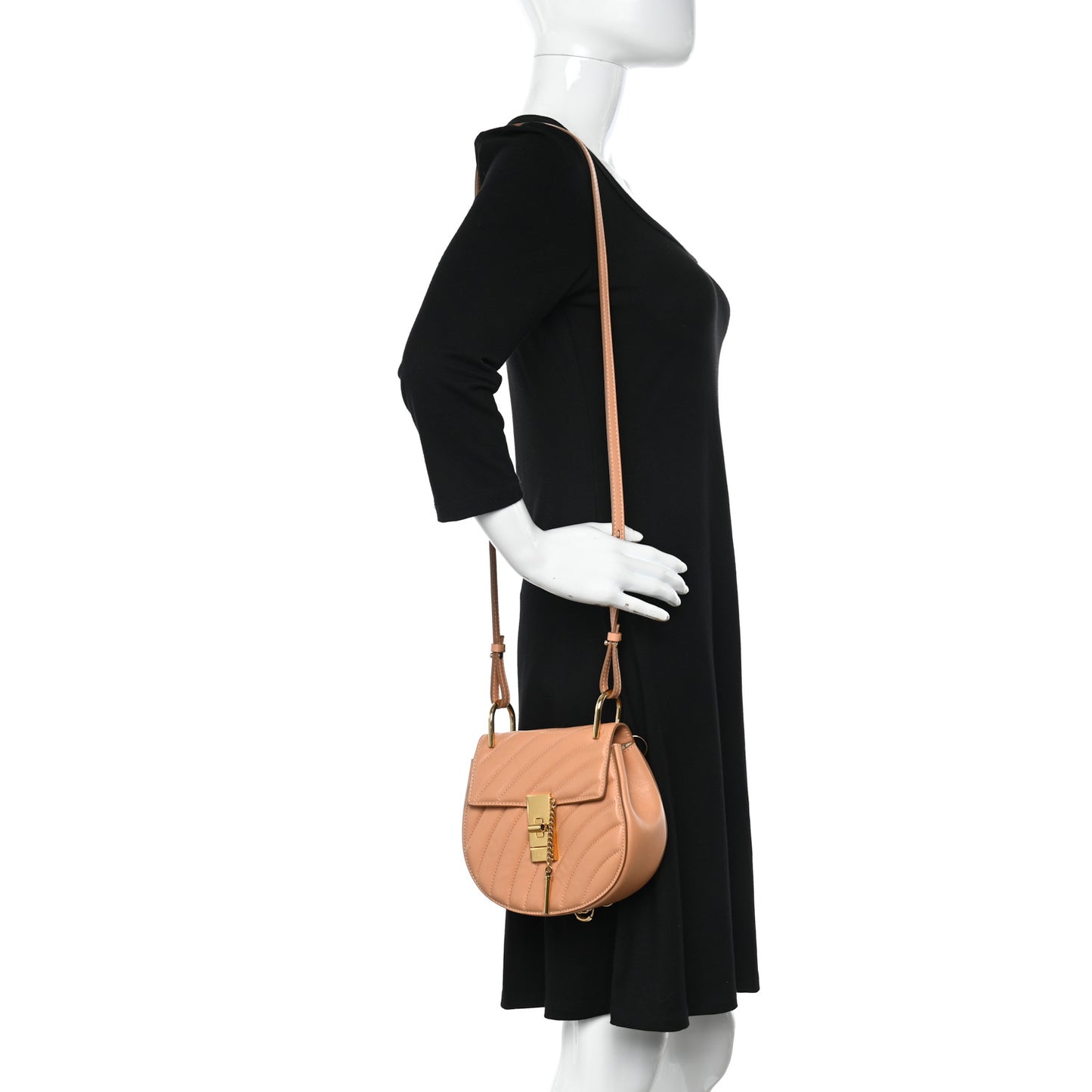 Calfskin Quilted Mini Drew Bijou Shoulder Bag Blushy Pink