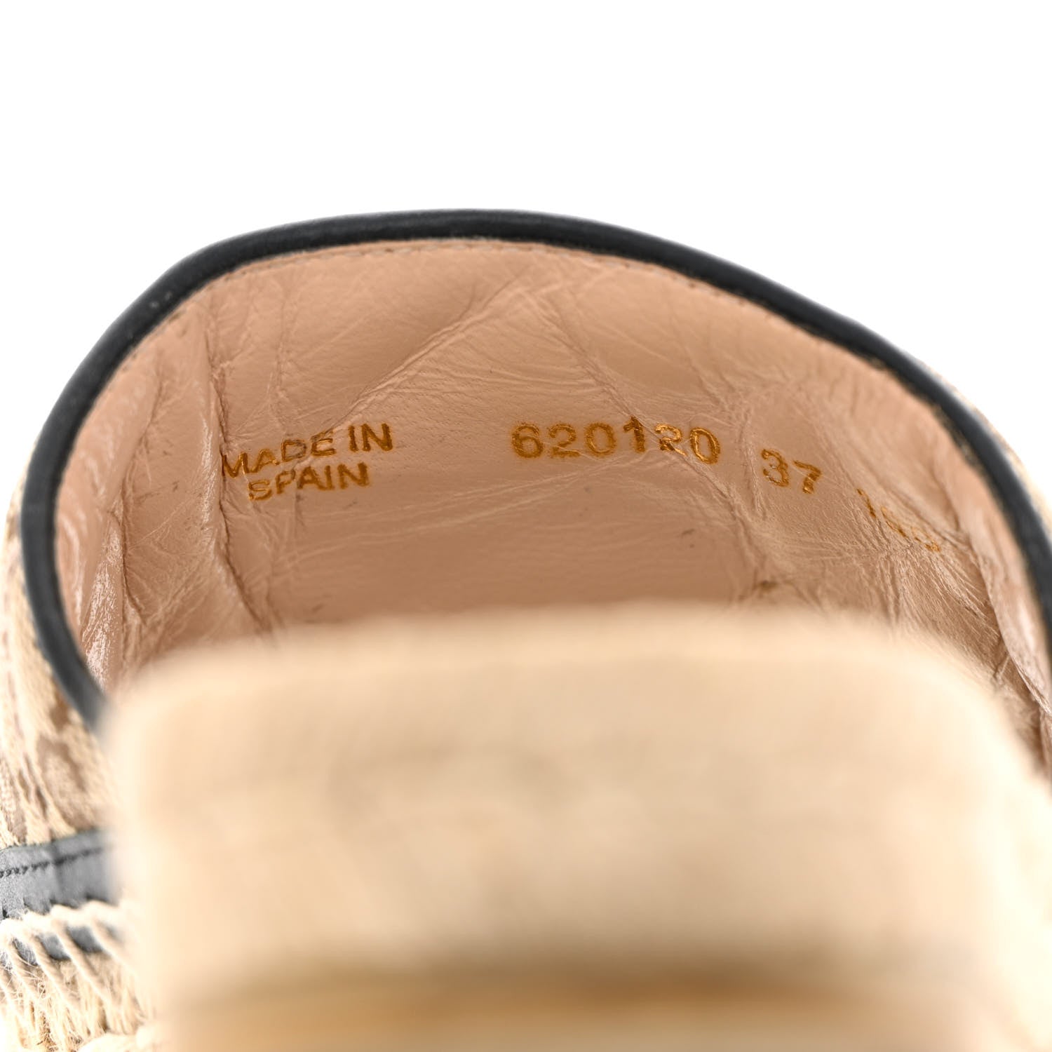 Gucci Monogram Matelasse GG Marmont Espadrille 20mm Slide Sandals 37 Beige Ebony Black 6 of 13