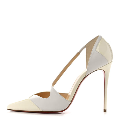 Christian Louboutin Patent Kid Round And Square 100 Pump 39 White 1 of 9