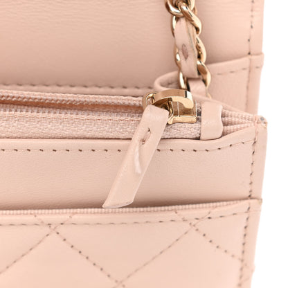 Chanel Lambskin Quilted Trendy CC Wallet On Chain WOC Light Beige 13 of 13