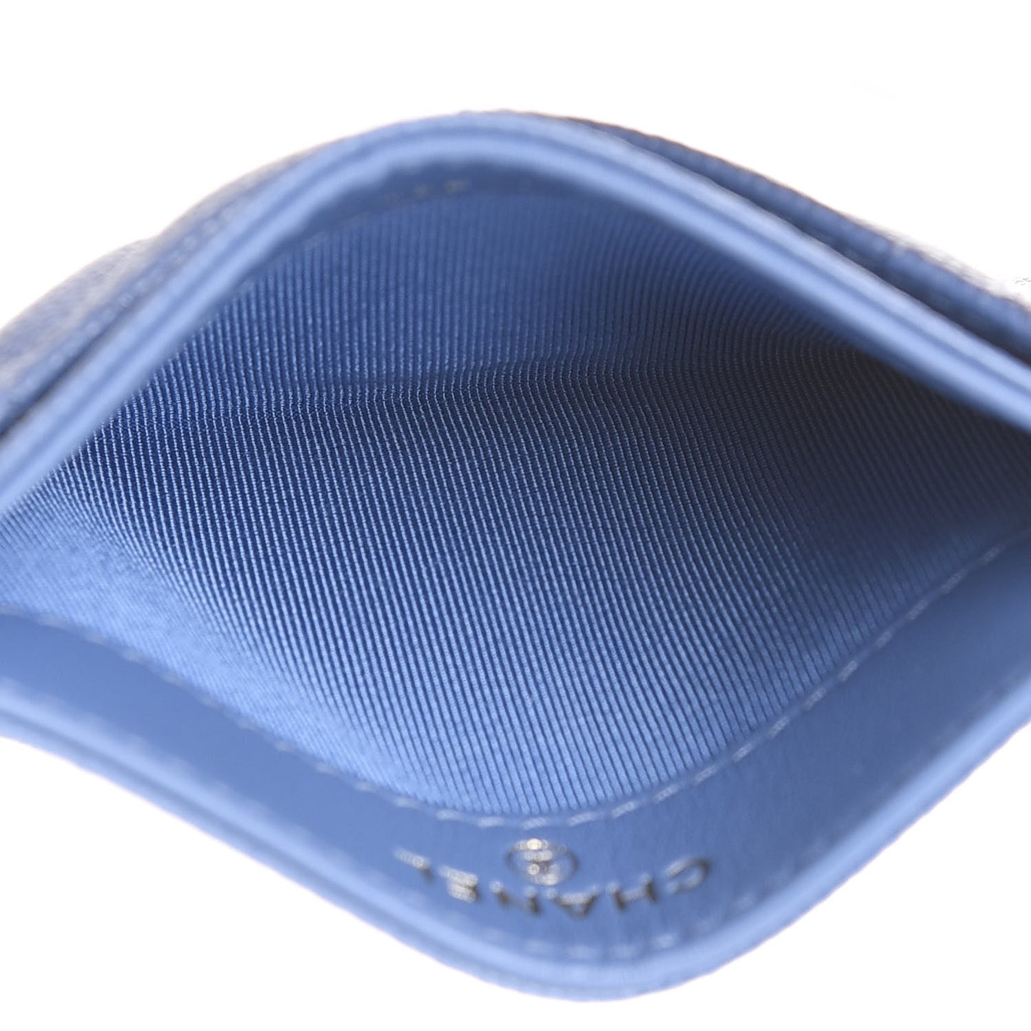 Caviar Quilted Card Holder Blue
