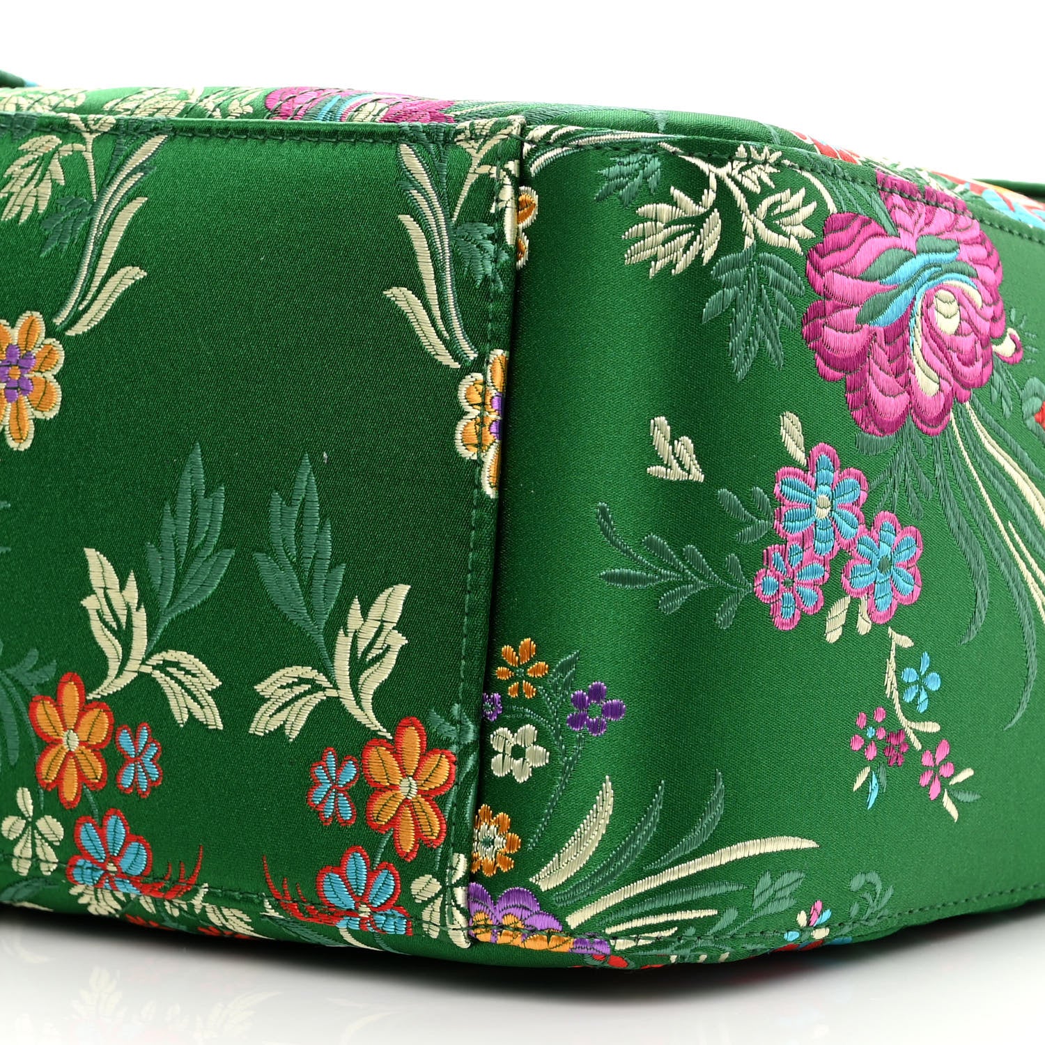 Gucci Jacquard Matelasse Floral Maxi GG Marmont Top Handle Shoulder Bag Green Multicolor 10 of 10