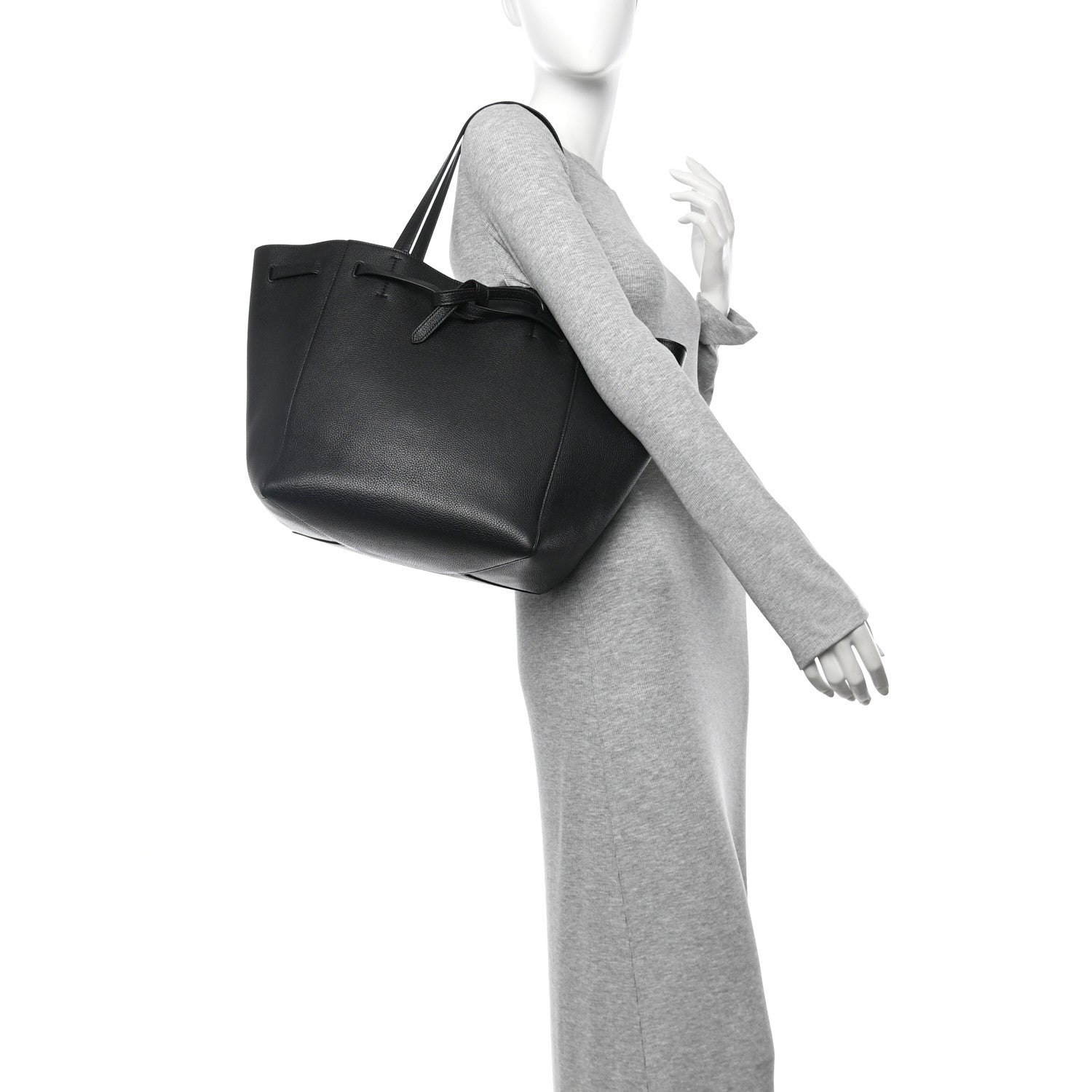 Celine Soft Grained Calfskin Small Belt Cabas Phantom Black 2 of 10