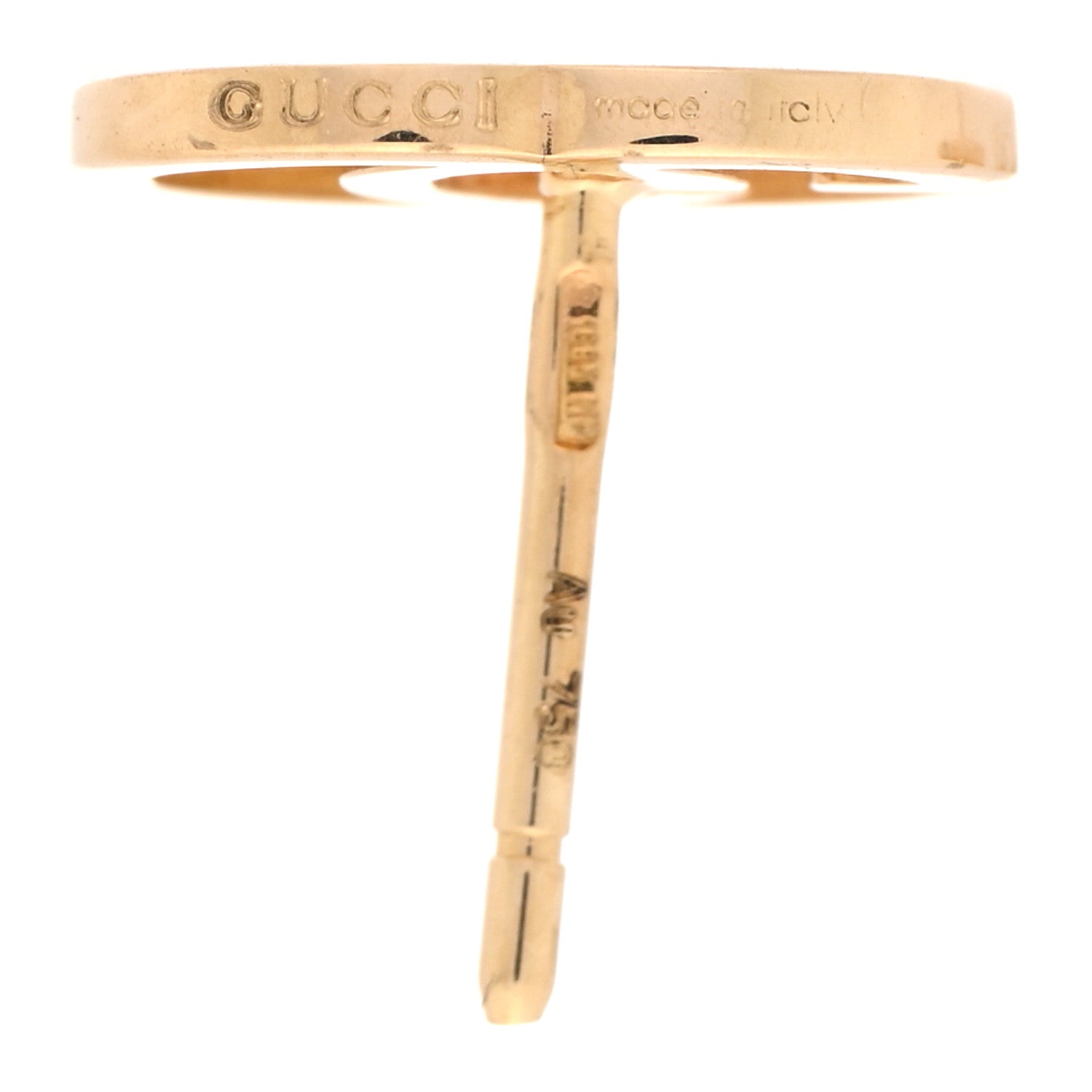 Gucci 18K Yellow Gold GG Tissue Stud Earrings 4 of 5