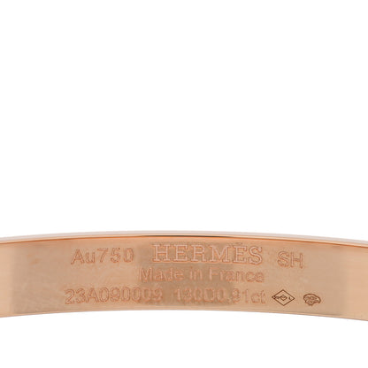 Hermes 18K Rose Gold Diamond PM Collier De Chien Pave Bracelet SH 3 of 4