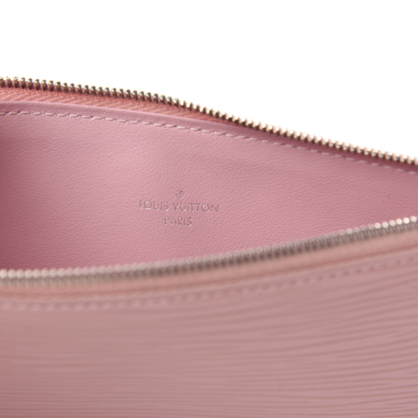 Epi Felicie Chain Wallet Zippered Insert Rose Ballerine