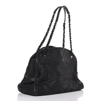 Chanel Iridescent Calfskin Large Just Mademoiselle Bowling Bag Black 3 of 7