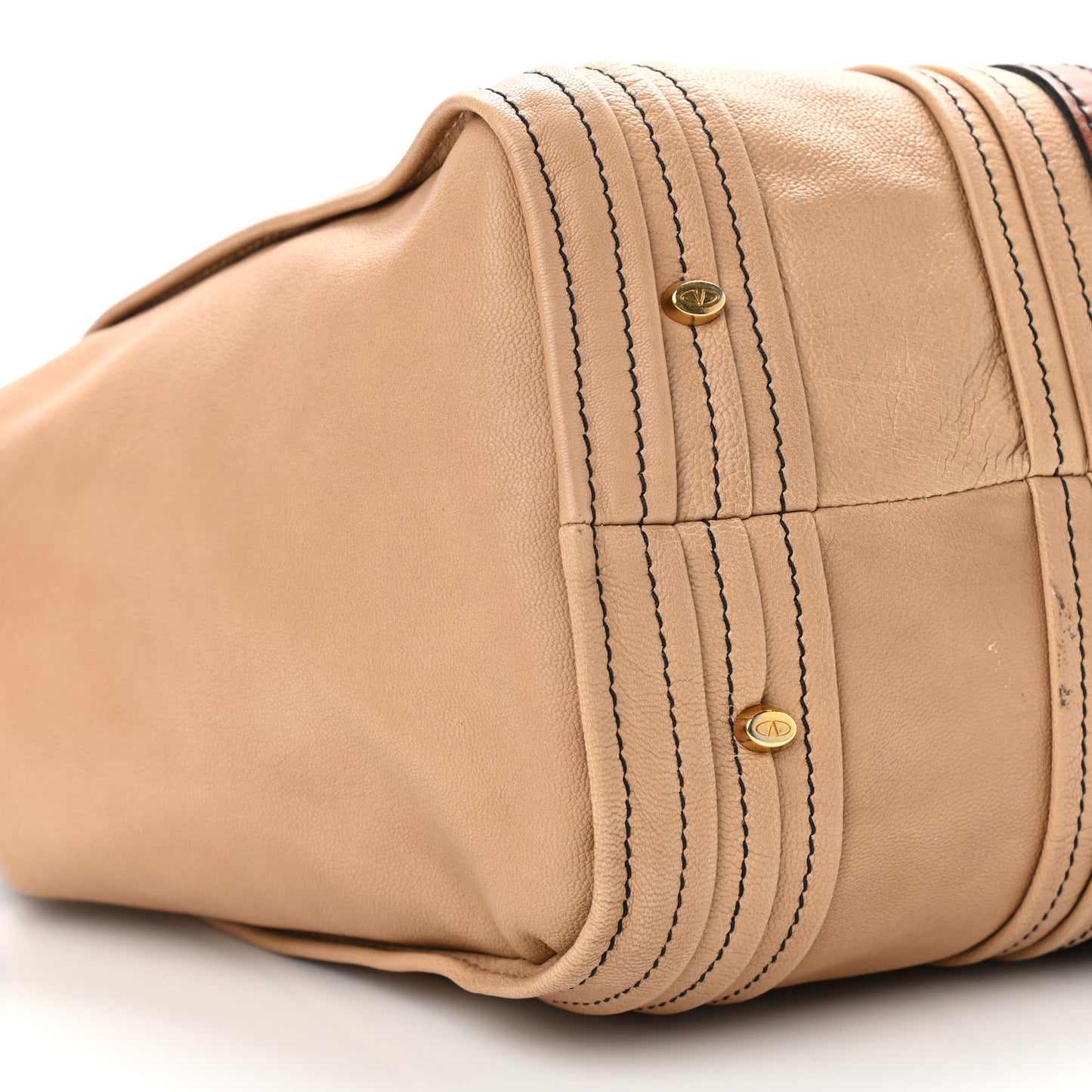 Nappa Bow Tote Beige Camel