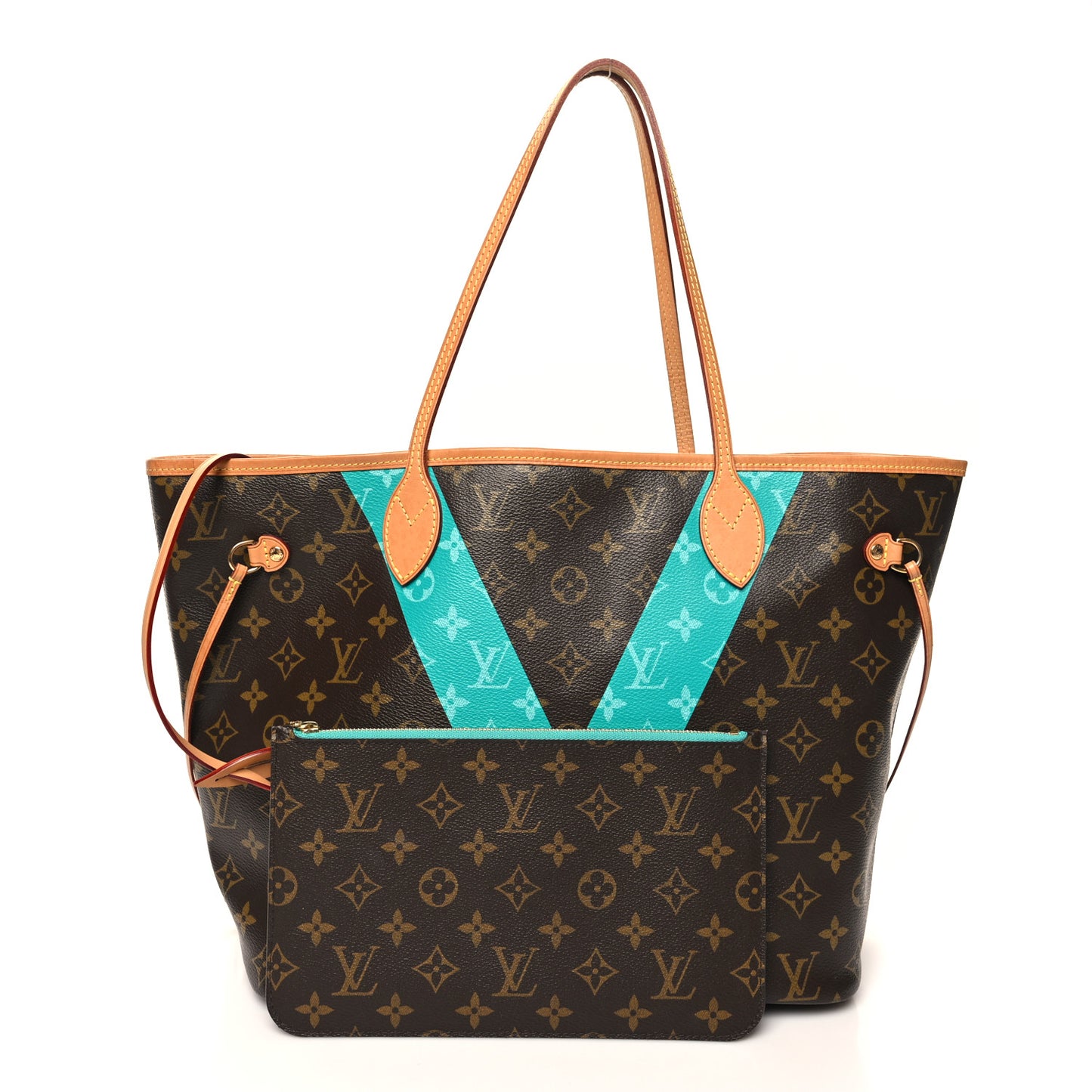 Monogram V Neverfull MM Turquoise