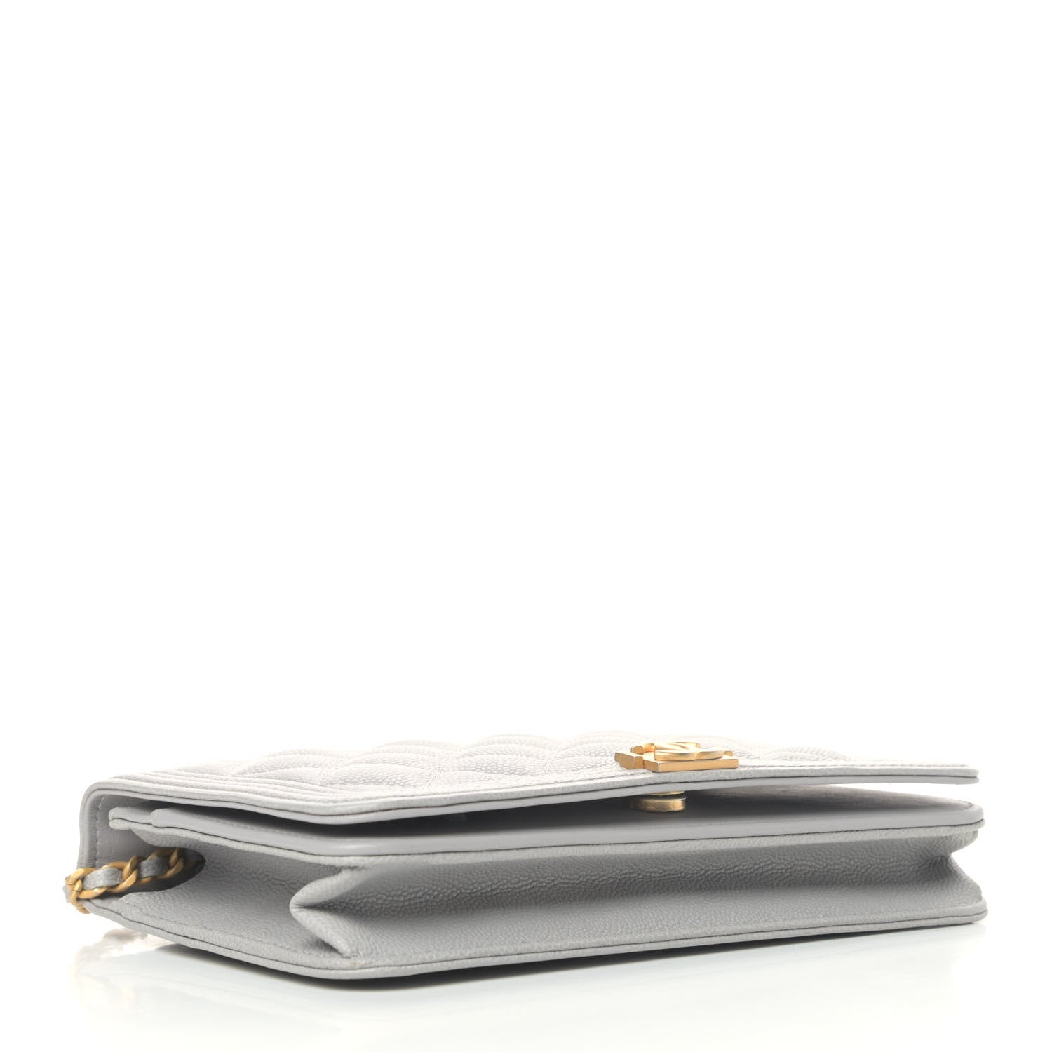 Chanel Caviar Quilted Boy Wallet On Chain WOC Grey 3 of 5
