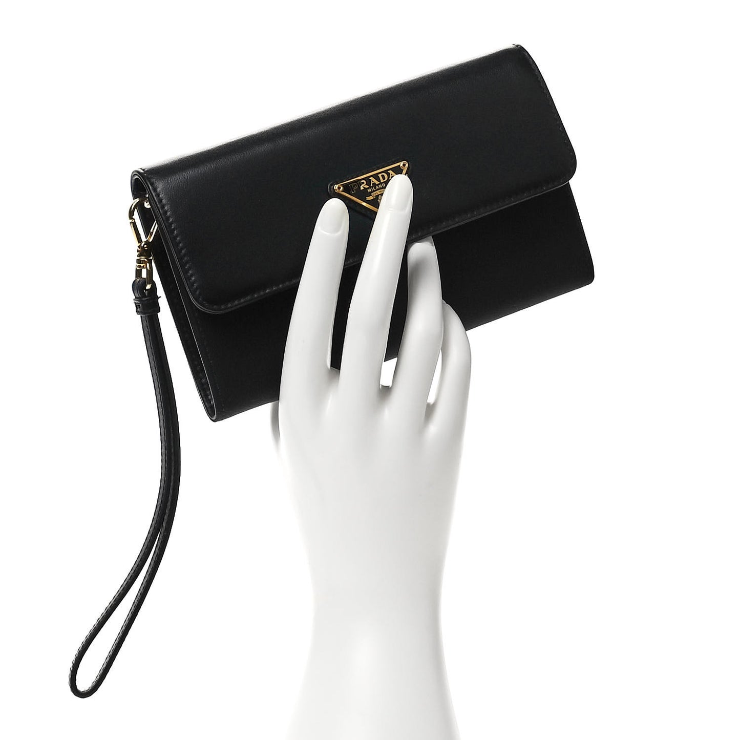 Tessuto Nylon Soft Calf Wristlet Wallet Black