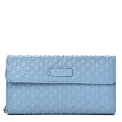 Gucci Soft Microguccissima Continental Zip Wallet Mineral Blue 1 of 12