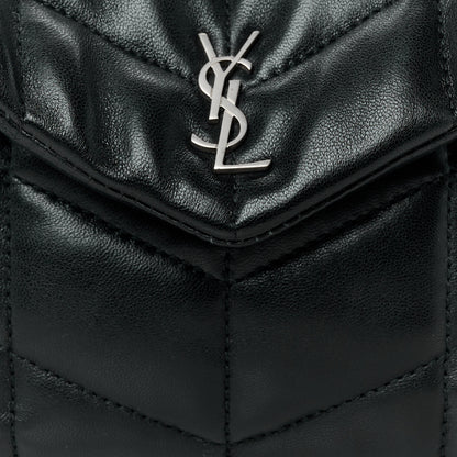 Saint Laurent Lambskin Monogram Loulou Puffer Pouch Clutch Black 8 of 8