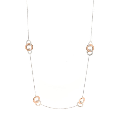 Sterling Silver Rubedo 1837 Interlocking Circles Long Necklace