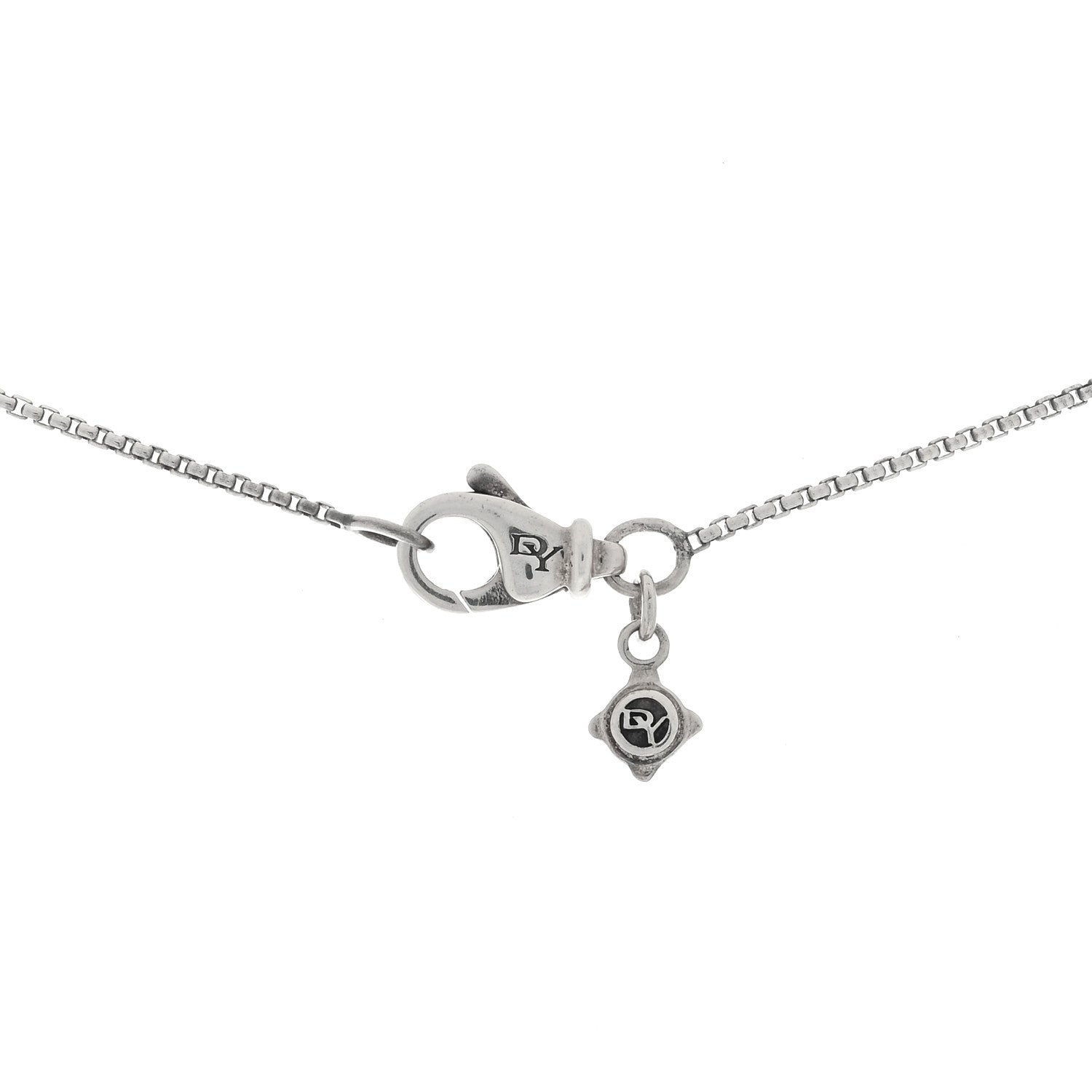 David Yurman Sterling Silver Black Diamond 8mm Petite Chatelaine Pendant Necklace 3 of 3