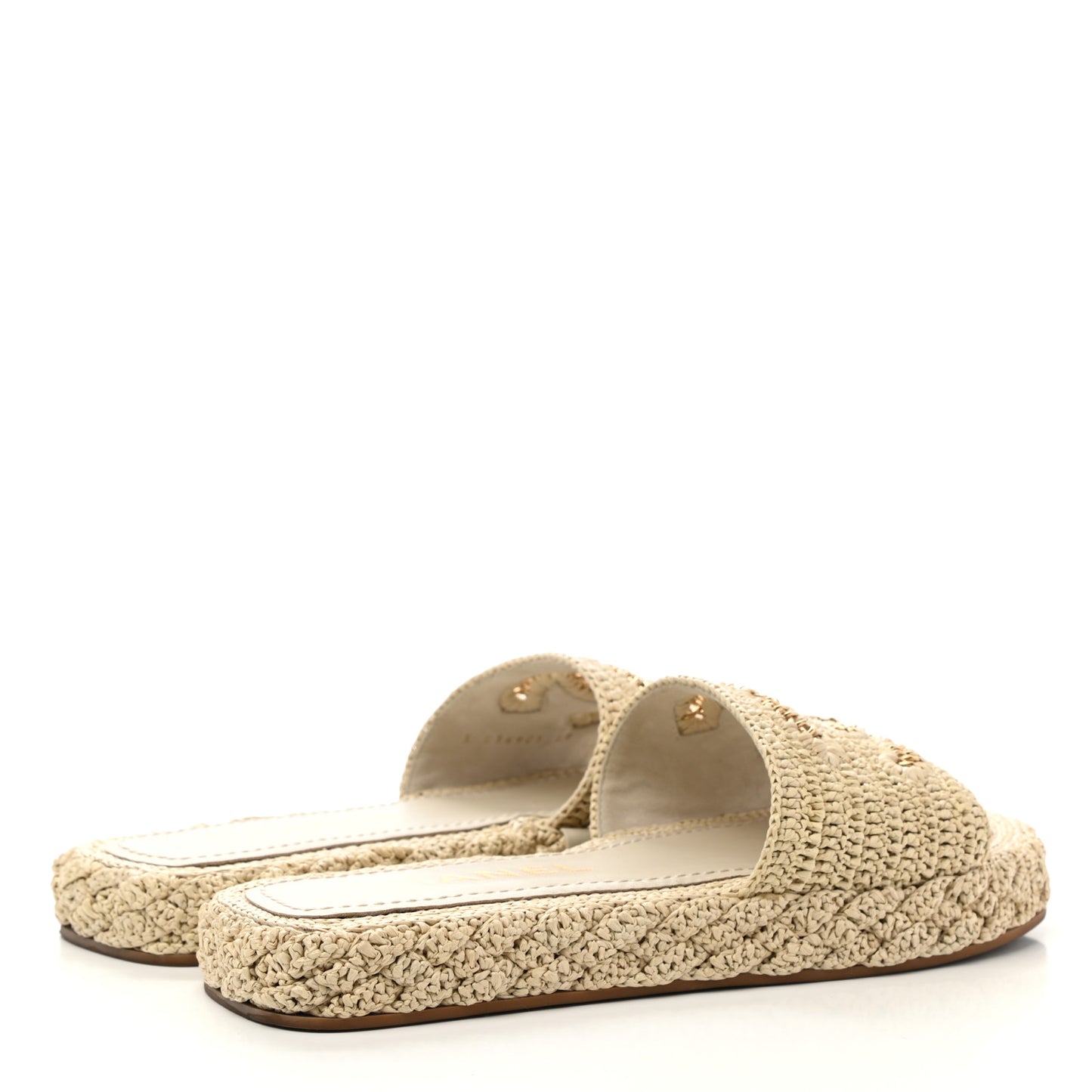 Cord Braided CC Mules 39 Light Beige