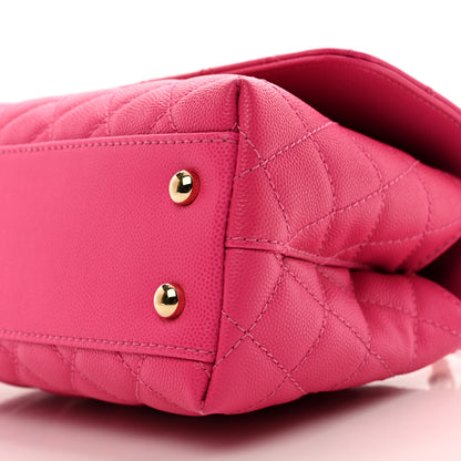 Chanel Caviar Quilted Mini Coco Handle Flap Rose 10 of 10