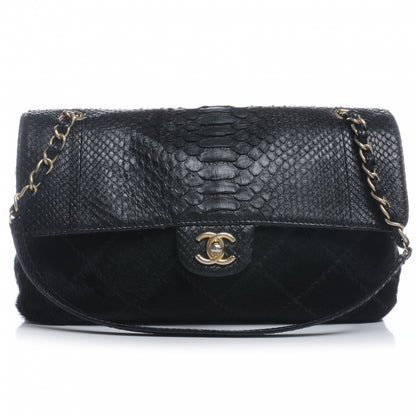 Chanel Python Pony Hair Ultimate Stitch Flap Black 1 of 8