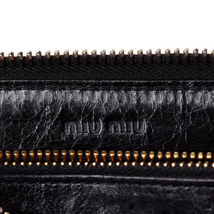 Miu Miu Nappa Matelasse Lux Zip Around Wallet Black 6 of 8