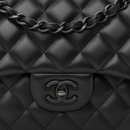Chanel Lambskin Quilted Jumbo Double Flap So Black 8 of 11