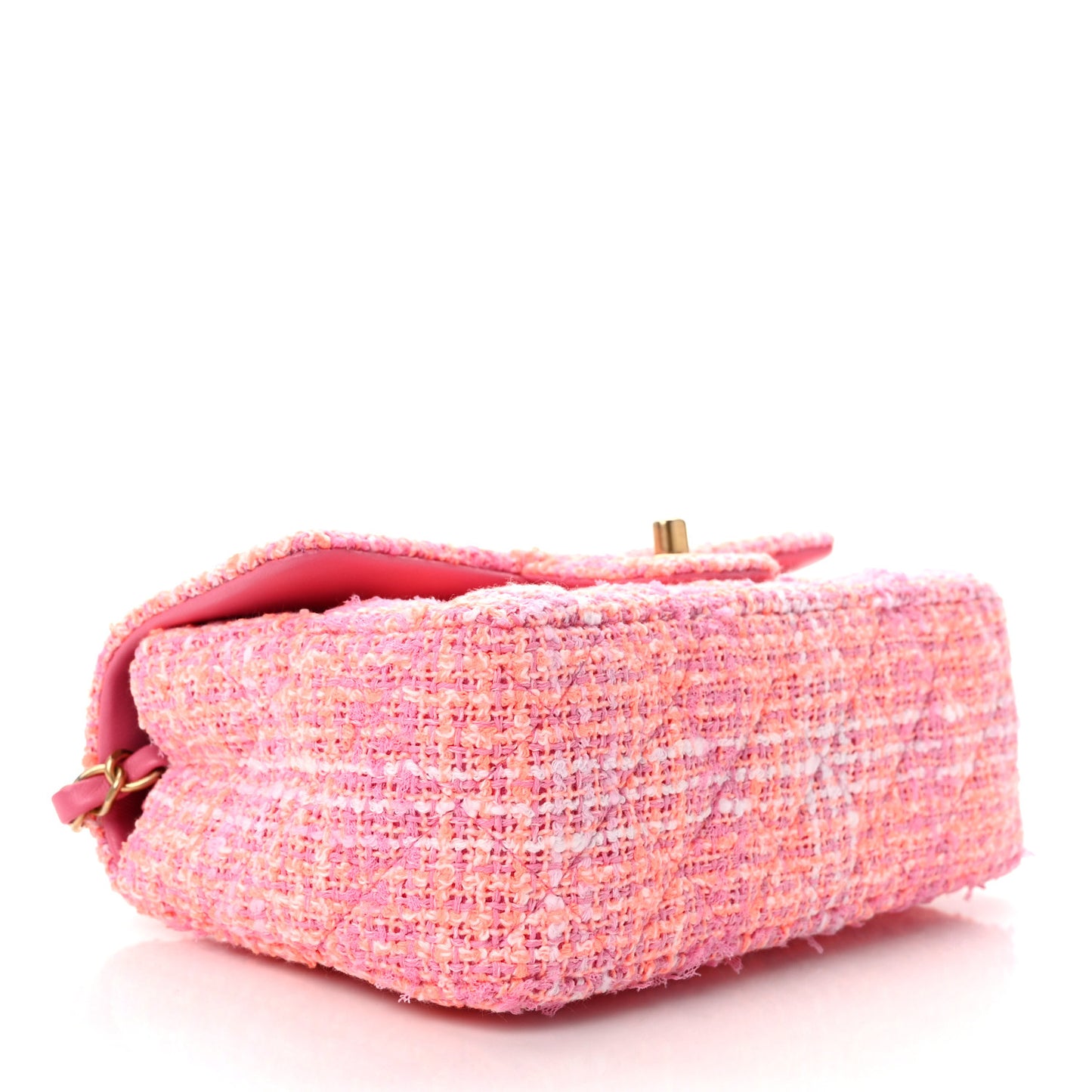 Tweed Quilted Mini Rectangular Flap Pink Orange White