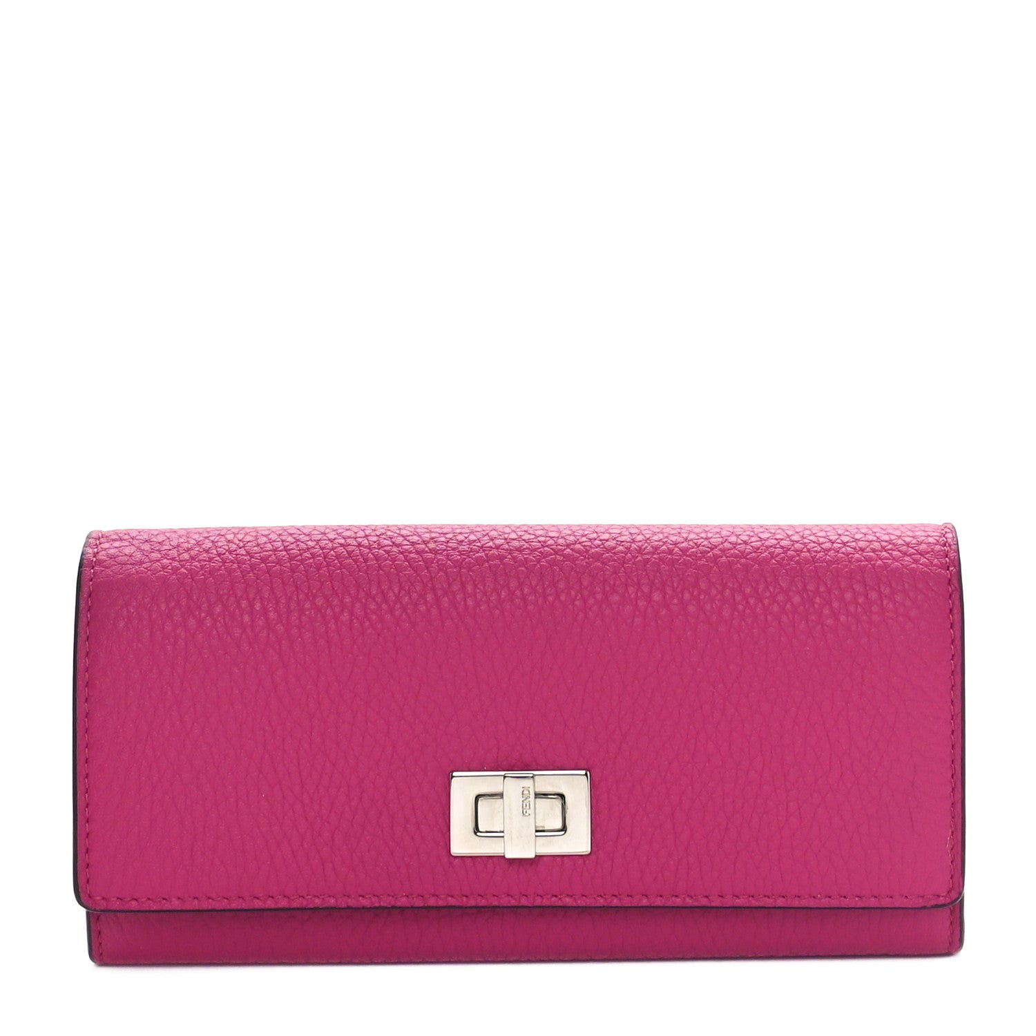 Fendi Cuoio Romano Vitello Grace Selleria Peekaboo Continental Wallet Geranio 1 of 10