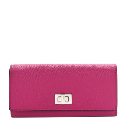 Fendi Cuoio Romano Vitello Grace Selleria Peekaboo Continental Wallet Geranio 1 of 10