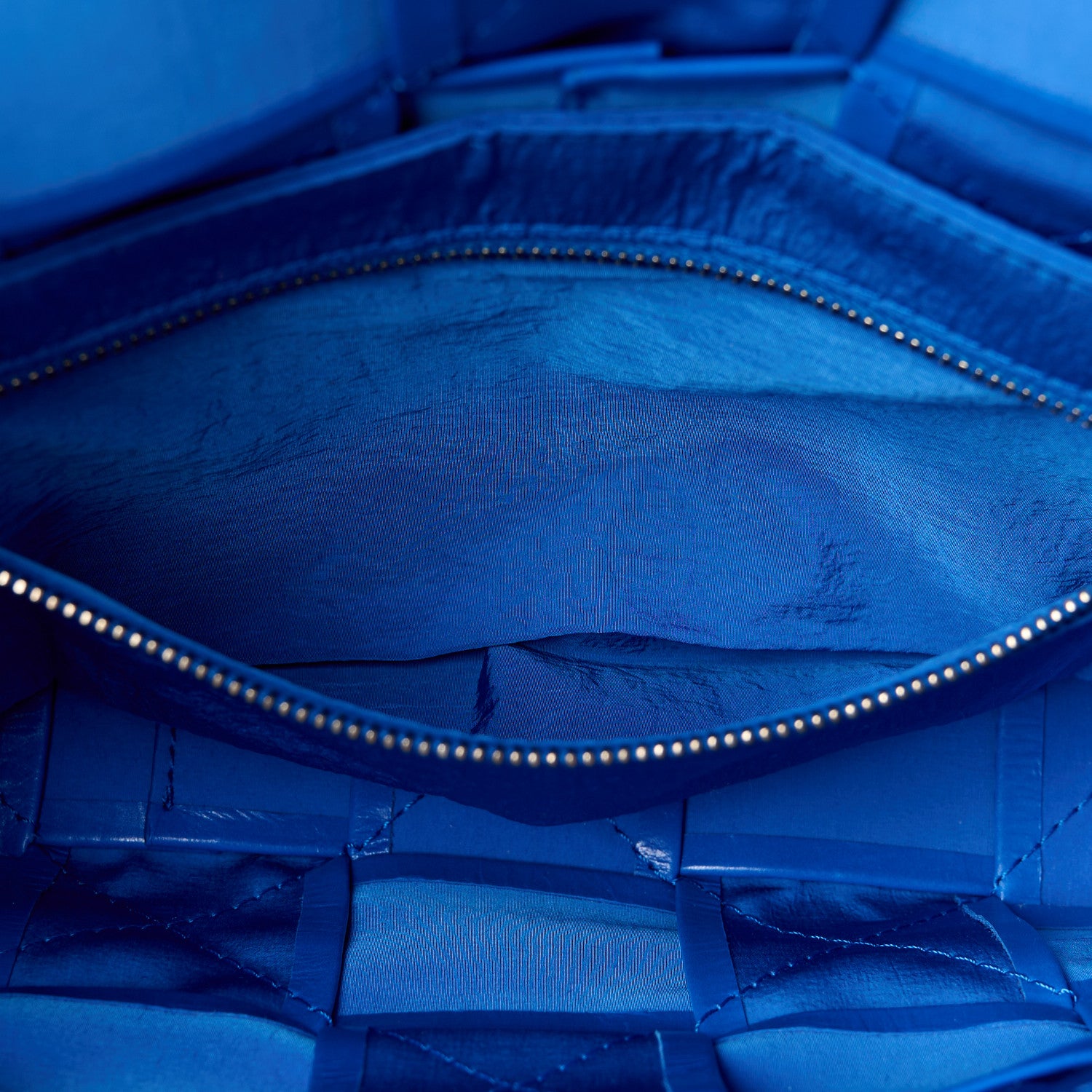 Bottega Veneta Paper Calfskin Maxi Intreccio Cassette Crossbody Bag Cobalt 6 of 11