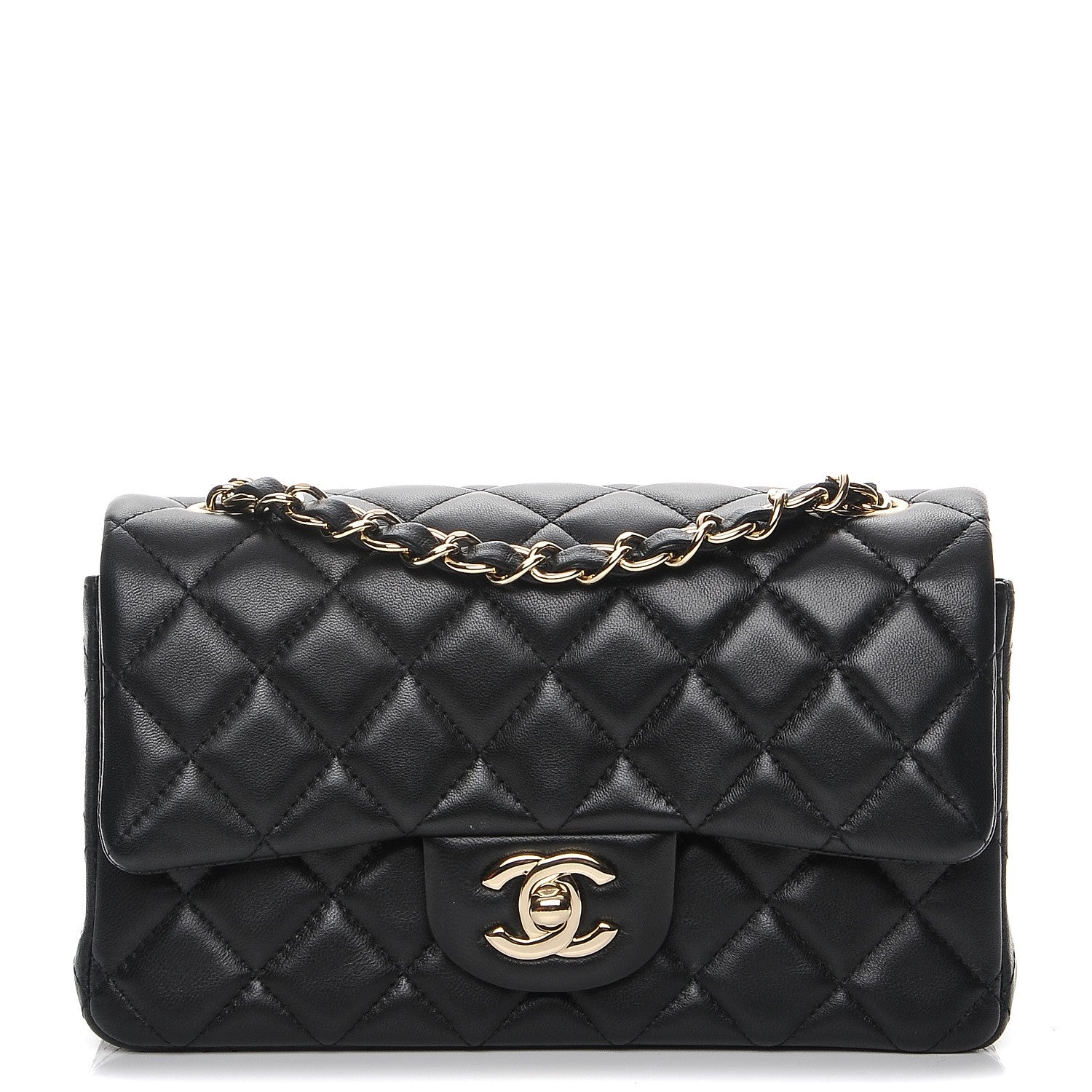 Chanel Lambskin Quilted Mini Rectangular Flap Black 1 of 8