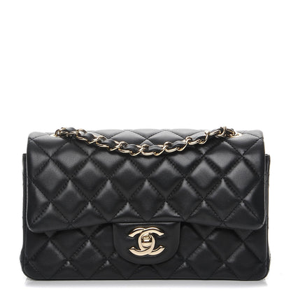 Chanel Lambskin Quilted Mini Rectangular Flap Black 1 of 8