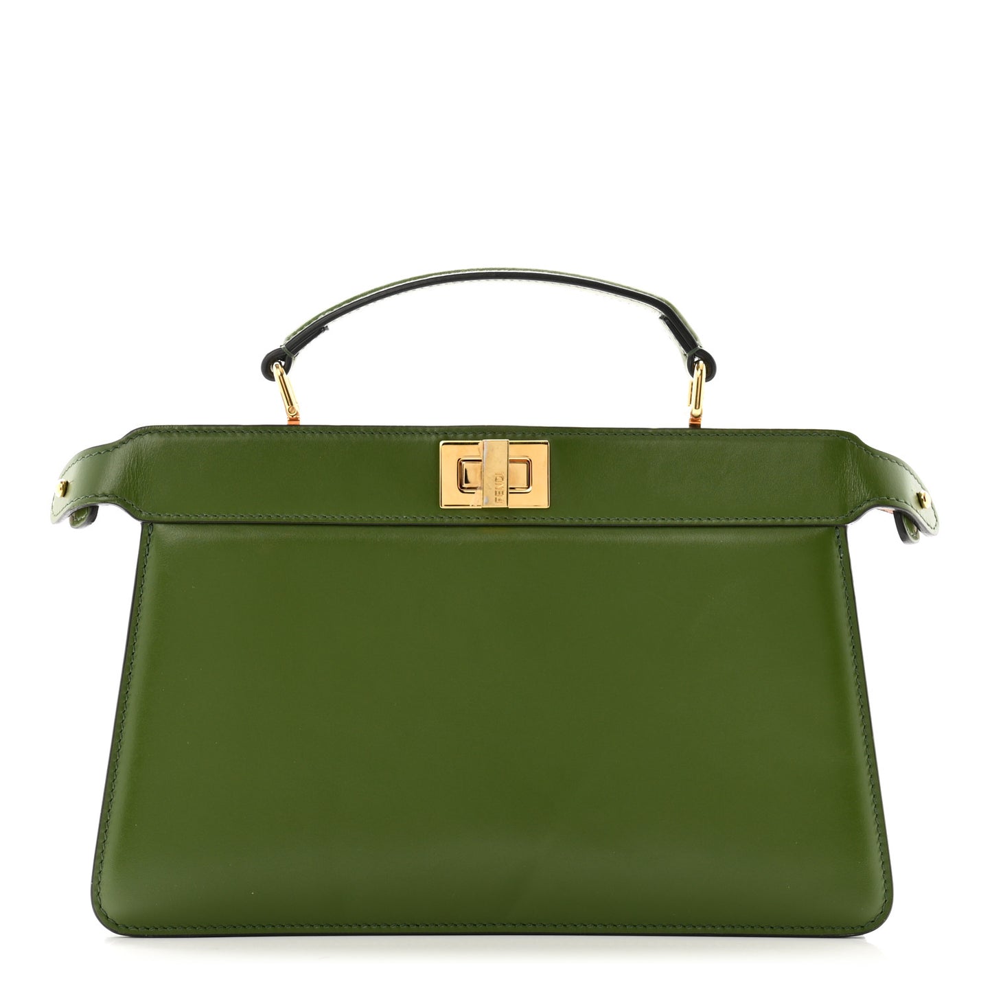 Vitello King Luxor Shiny Nappa Peekaboo I SEE U East West Satchel Verde Light Rose