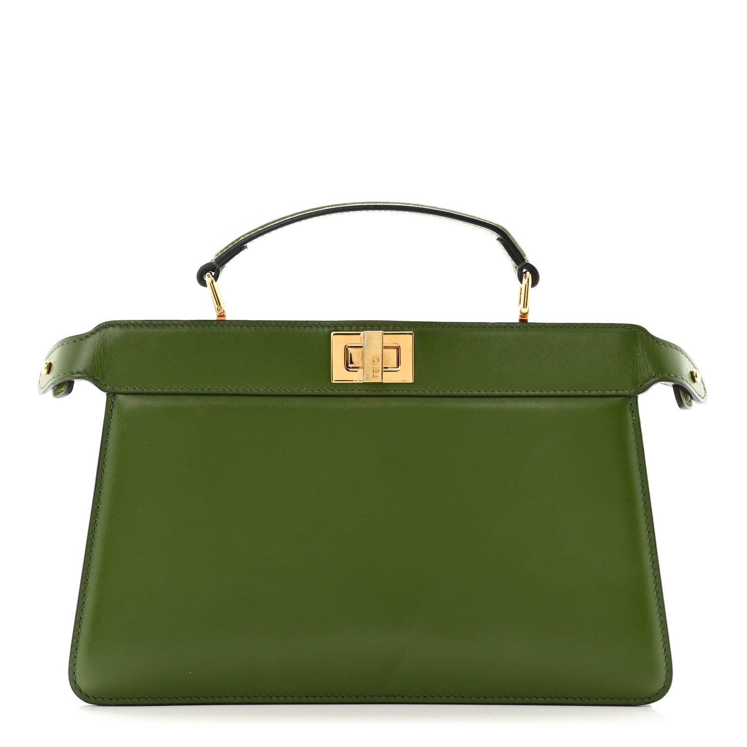 Fendi Vitello King Luxor Shiny Nappa Peekaboo I SEE U East West Satchel Verde Light Rose 1 of 15
