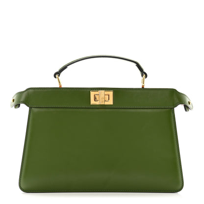 Fendi Vitello King Luxor Shiny Nappa Peekaboo I SEE U East West Satchel Verde Light Rose 1 of 15