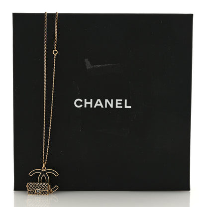 Chanel Enamel Pearl CC Flap Pedant Necklace Black 5 of 5