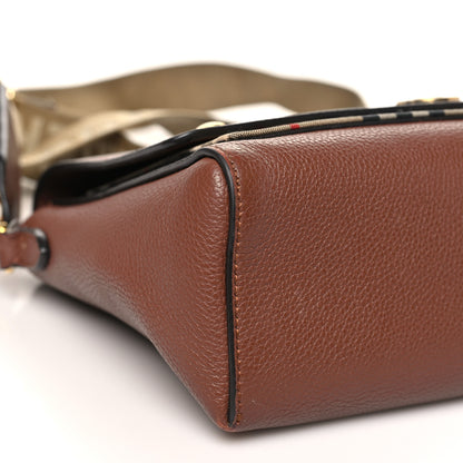 Burberry Calfskin Vintage Check Note Crossbody Bag Tan 8 of 11