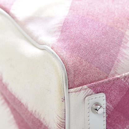 Burberry Canvas Ikat Check Tote Tea Rose 10 of 22