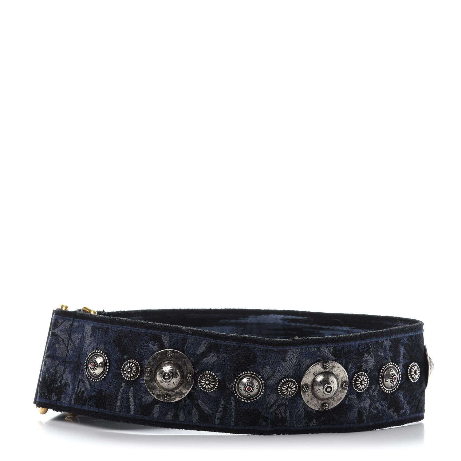 Christian Dior Canvas Embroidered Studded KaleiDiorscopic Adjustable Shoulder Strap Blue 2 of 4