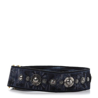 Christian Dior Canvas Embroidered Studded KaleiDiorscopic Adjustable Shoulder Strap Blue 2 of 4