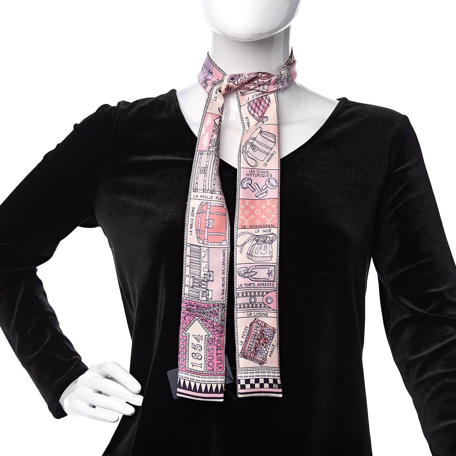 Louis Vuitton Silk Jeu De Louis BB Bandeau Pink 2 of 4