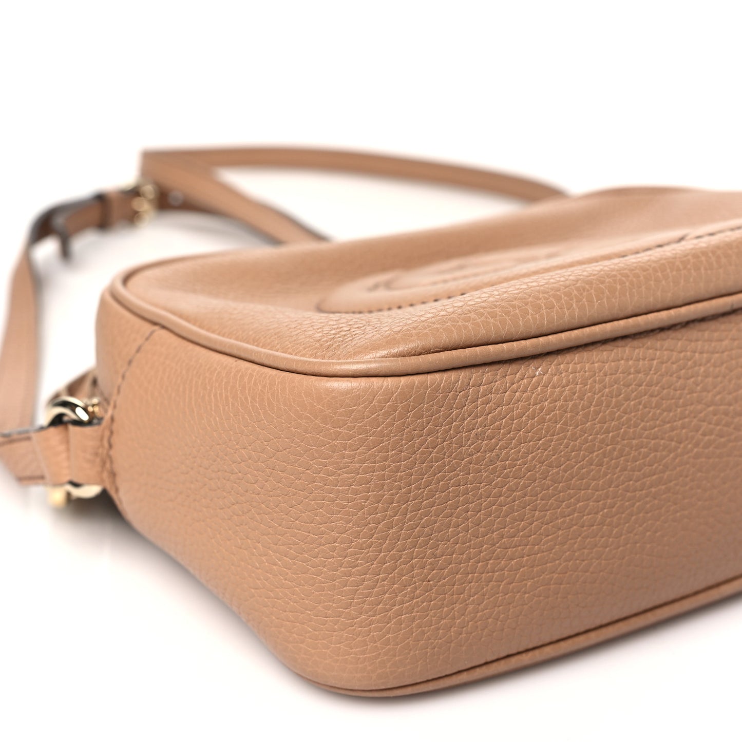 Pebbled Calfskin Small Soho Disco Bag Rose Beige