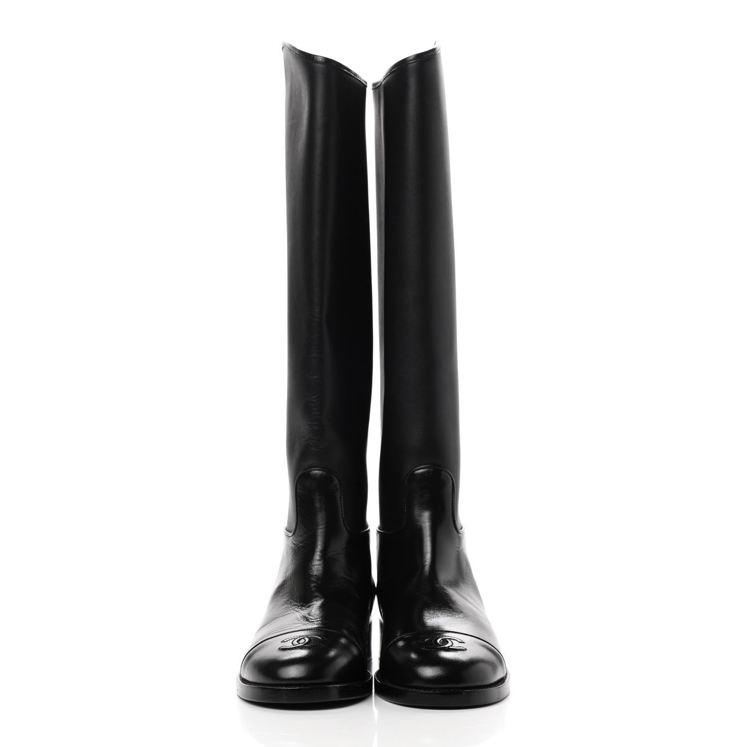 Chanel CC Cap Toe Boots 36.5 Black 2 of 10